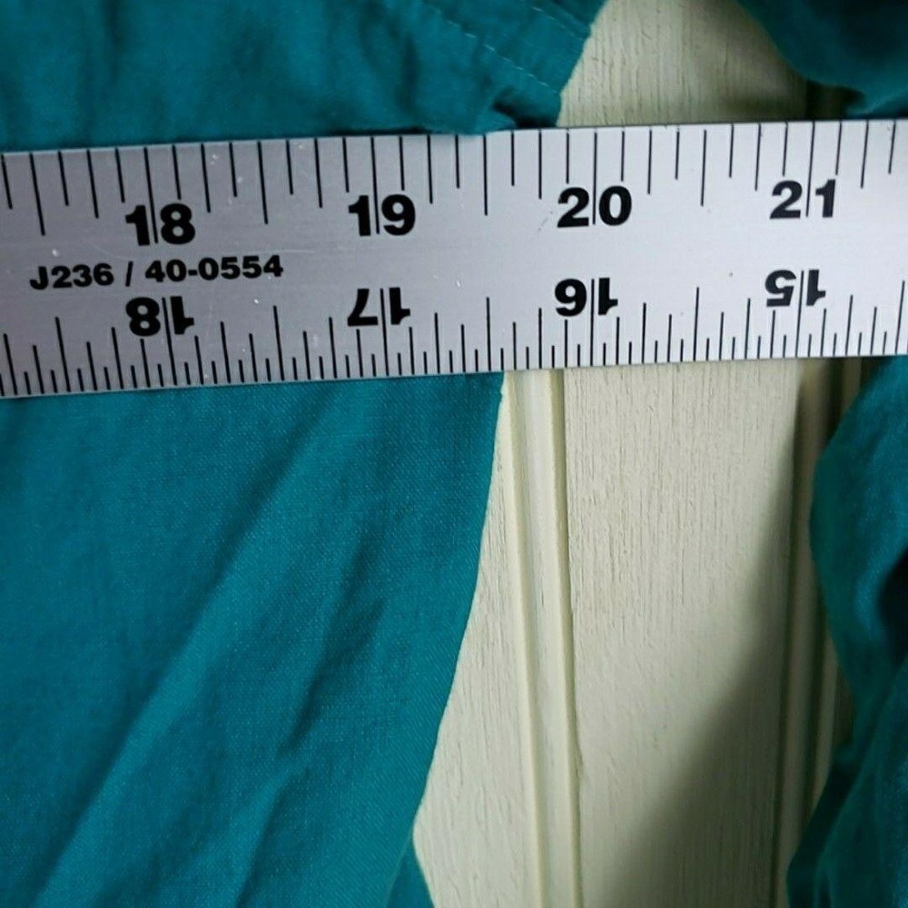 Style & Co Button Up Shirt Womens XL Green Collared Roll Tab Sleeve Top - Picture 8 of 9